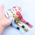 Custom Adjustable Polyester Fabric Elastic Wristband Festival Woven Waterproof Eco-Friendly Folk Art Heat Transfer Promotional