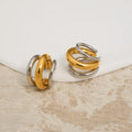 NEW VINTAGE THREE MIX COLOR GYPSY EAR CLIP EARRINGS 2025 Dazan Ins Trendy 18k Pvd Gold Plated Stainless Steel Luxury Jewelry