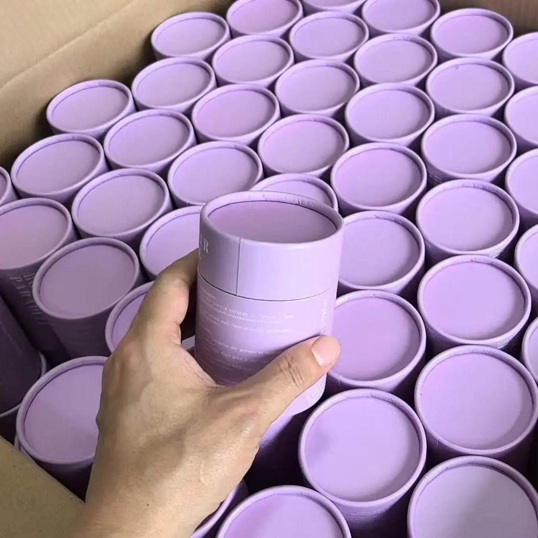 Custom Luxury Gift Cosmetic Box Cylinder Packaging Food Tea Coffee Candle Paper Tube Black Craft Kraft Cardboard Tube for Loose