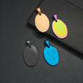 Novel Gentleman Oval-shaped Geometric Stainless Steel  Identity Charm with Engraving Anti-lost Pendant Collar Accessories