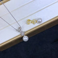 P1537 9-10mm DIY Natural  Freshwater Pearl Charm Pendant Necklace Accessory 925 Sterling Silver Jewelry for Women Without Chain