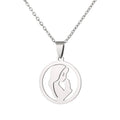Stainless Steel Gold Plated Religious Virgin Mary Jesus Pendant Necklace with Link Chain for Men and Women