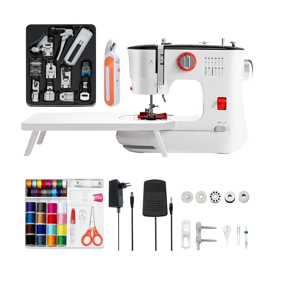 EU Stock 519 Sewing Machine 12 Stitches Electric Mini Double Thread Sewing Machine with Extension Table for House Use