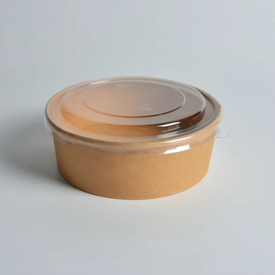SenAng05 Promotion Takeout Way 1000Ml Container Take Away Box Salad With Lid Takeaway Kraft Paper Bowl
