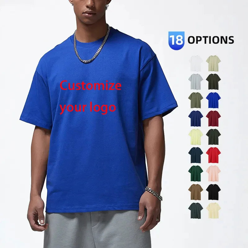 Wholesale 100% Cotton Blank Oversized Tshirt 260G Heavy Weight Custom 3d Logo Men Puff Print Tee T Shirt