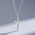 S925 Sterling Silver Fine Jewelry Pendant Necklace Fashion Faith Power Cross Charm Necklace Wholesale