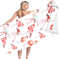 Funny Organic Microfiber Imprint Eco-Friendly Compressed Flamingo Luxury Multi-Functional Foldable Beach Towel for Yoga Mat