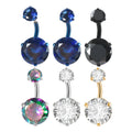 Wholesale 14G Surgical Steel Solid Belly Button Rings Internal Thread Butterfly Navel Zircon Piercing Jewelry Navel Piercings