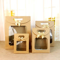 Wholesale Flap Type Bow Open Window Transparent Bag and Carry Gift Wrapping Paper Large Gift Bags