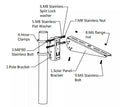 Aluminum 30W/60W/100W Solar Panel Pole Mount Bracket with Anodized Surface Natural Silver Finish 10-Year Warranty