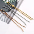 DIY Stainless Steel Adjustable Chain Bracelet 2.5mm Silver / Gold / Rose Gold Slide Bead Bracelet for Jewelry Making