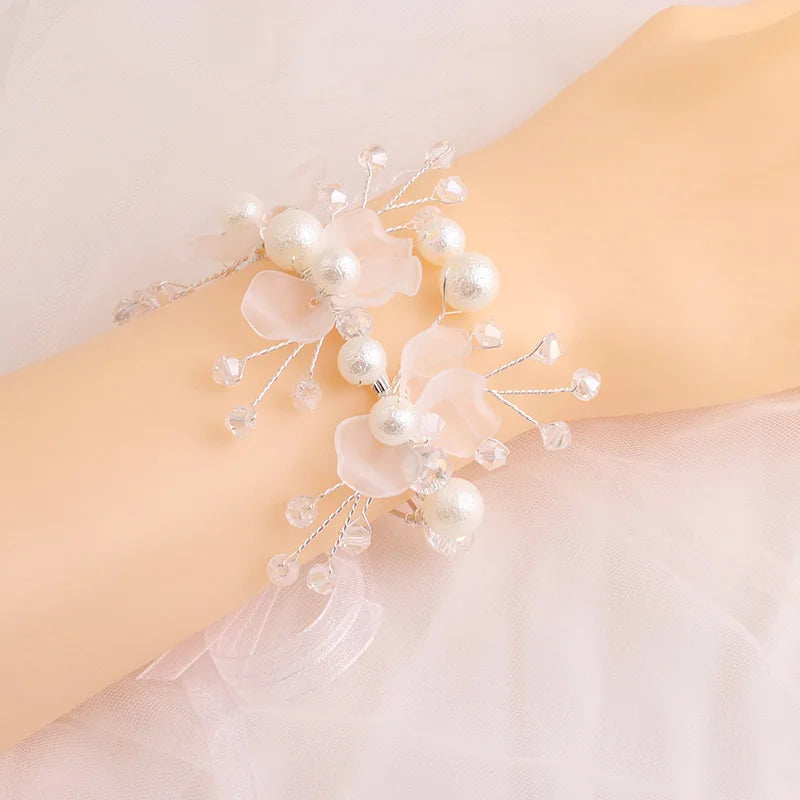Wedding Party Accessories Bride Wrist Flower Bracelet Bridal Wedding Wrist Flower