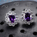 Huitan Beautiful Colorful Sun Flower Zircon Full Filled Romantic Stud Earrings Girls Lady Sweet Fashion Earrings Women