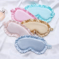 Cute Lace Satin Silk Eye Shade Light Blackout Double Sided Sleep Mask Smooth and Comfortable Cotton Blindfold Travel Hair Care
