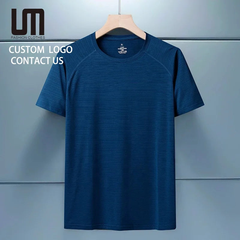 Hot Selling Products 2025 Short Sleeve Casual Round Neck Breathable Quick-Dry Sports Fitness Outdoor T-Shirt for Men Summer