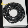 Fashion Jewelry Moissanite Tennis Chains Hip Hop Necklace 4MM 5MM Black Moissanite Waterproof Stainless Steel Necklace  Bracelet