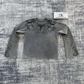 DENIMGUYS Custom Digital Printing Men Tee Flatlock Stitch Cotton Cross Knit Waffled Digital Printing Long Sleeve T-shirts