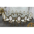CZ220428-35 Luxury Dining Tables Wedding Mirror Glass Top Stainless Steel Round Dining Table Furniture