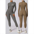 2025 Seamless Set Running Women Yoga Jumpsuit Bodysuit Slim Casual Turtleneck Ladies Long Sleeve One Piece