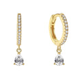 Nagosa Classic 925 Sterling Silver Zirconia Jewelry 14k 18k Gold Vermeil Pave Pear Cut Cz Dangle Hoop Earring
