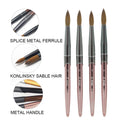 Eval OEM Metal Handle 100% Pure Kolinsky Sable Nail Paint Brush UV Gel Acrylic Nail Art Brush Set Nail Beauty Tools