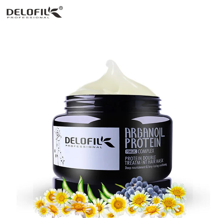 Delofil Argan Oil Collagen Straightening Repairing Smoothing Hair Treatment Mask for Damage Hair