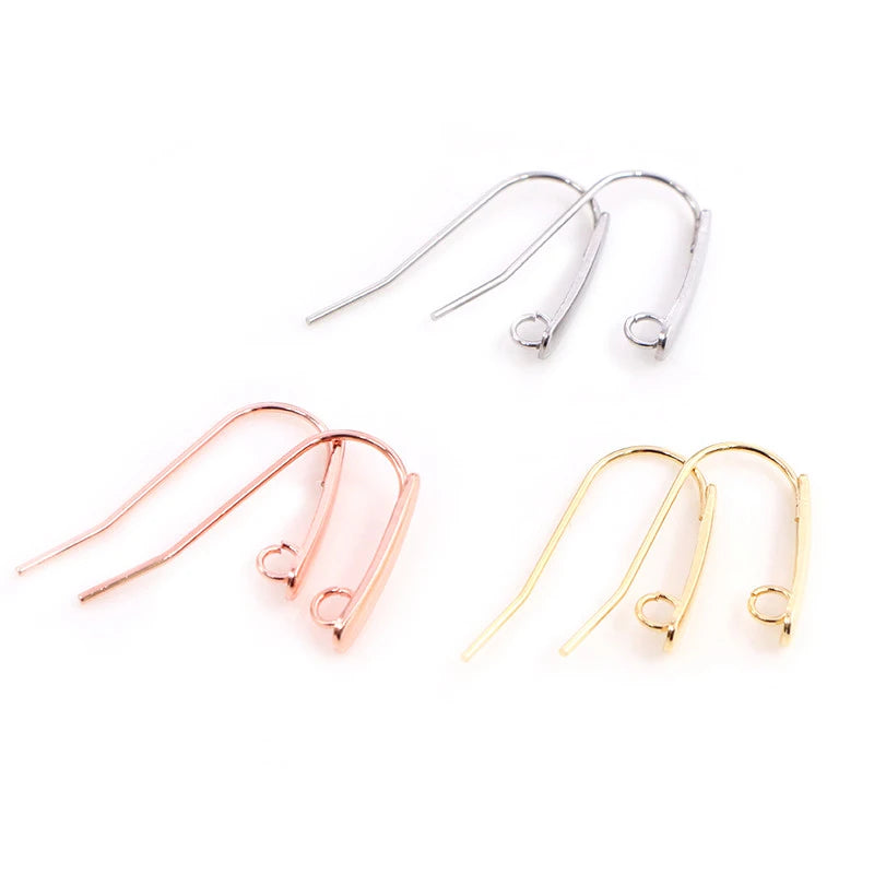 (NO Fade) 24*12mm 20pcs/Lot 316 Stainless Steel Gold Rose Gold High Quality Earring Hooks Wire Settings Base Settings Whole Sale