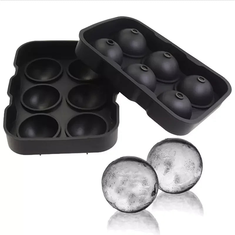 Hot Sale Reusable Non-Stick Round 6 Cavities Ice Cube Trays Sphere Ice Ball Maker Silicone Ice Ball Mold
