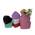 Solid Color Heart-shaped Set of Three Flowers Basic love Flower Box with Hand Gift Box