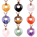New Hand Carved Natural Crystal Heart-shaped Pendant with a Big Hole Healing Crystal Calm the Mood Jewelry Gift