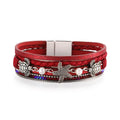 DHJ00336 Fashion Leather Bracelet Women Magnetic Buckle Starfish Bracelet