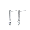 Customized Ladies 925 Silver Stud Earrings Classic Zircon Fine Jewelry for Women Wedding Engagement & Anniversary Perfect Gift