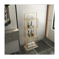 Bathroom Rack Golden Black White 3 Layer Freestanding Towel Rack Clothes Shelf With Marble Base