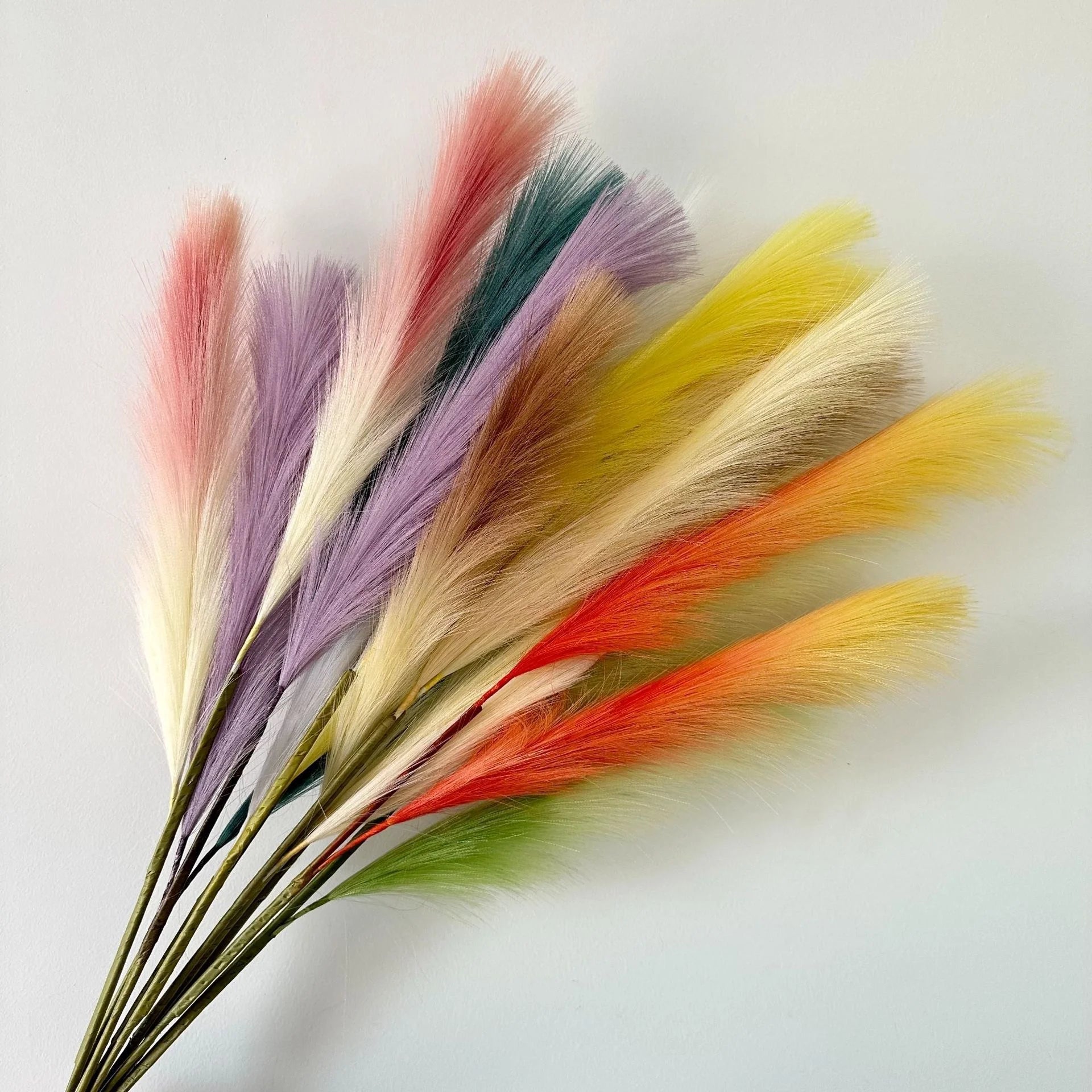 Artificial Reed Colorful Flower Fake Phragmites Australis Plant Faux Bulrush Home Decor Colorful