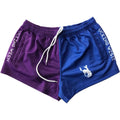 Wholesale Factory Direct Customized logo Polyester Two Tone Rugby Footy Shorts Zipper Pocket With Double Stitching