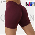 Factory Back V Tight Scrunch Butt Yoga Shorts High Waist Breathable Peach Sports Fitness Shorts