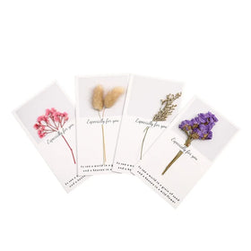 Wholesale Dried Flower Thanksgiving Blessing Mother's Day Christmas Card Customized Greeting Card With Dried Flower YZ005
