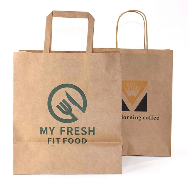 New Arrival Reasonable Price Brown Kraft Paper Shopping Bag Logos Twisted Rope Handle Recycled for Takeaway Fast Food Milk