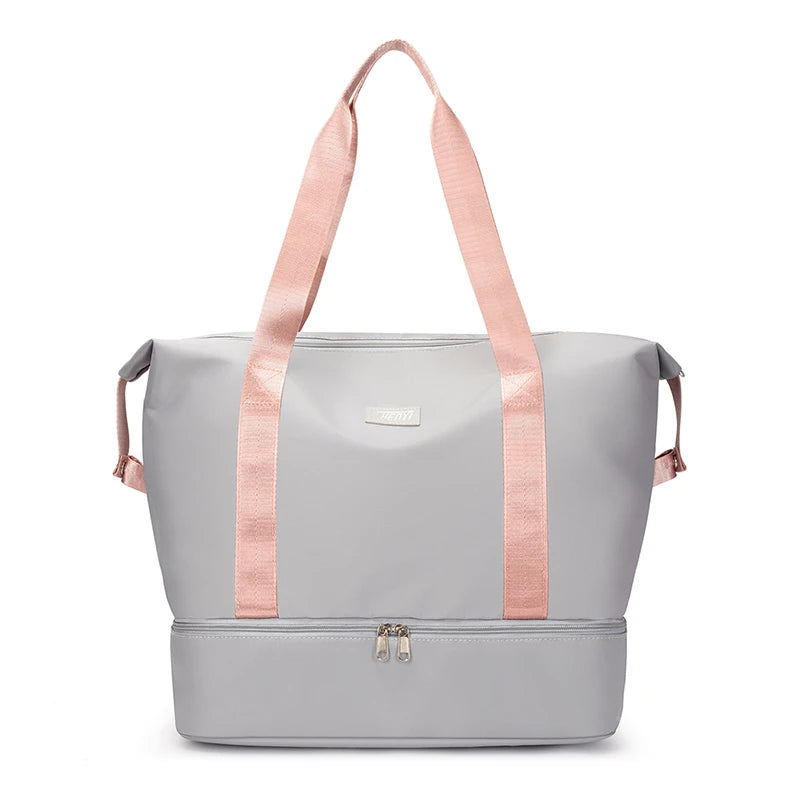 New Large Capacity Storage Waterproof Luggage Bag Folding Travel Bag Dry and Wet Separation Women Fitness Yoga Handbag