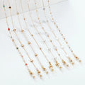 Newest Women's Gold Hanging Neck Thin Glasses Chain with Pearl Metal Material