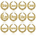 Personalised Custom Xoxo Bamboo Name Hoop Zodiac Alloy Earrings Women Designer Jewelry