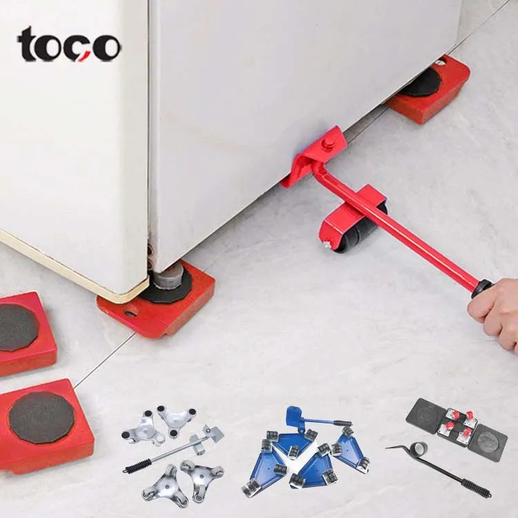 TOCO 5pcs Furniture Lifter Sliders Kit Moving System Appliances Mover Tool