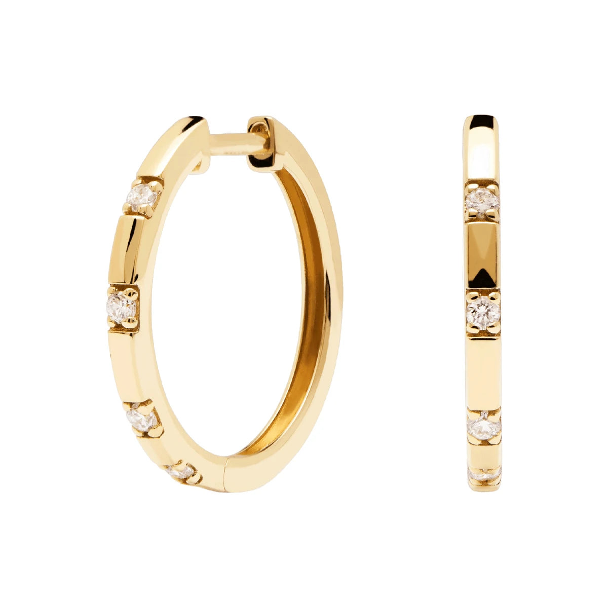 Laodun Hot Selling Women S925 Hoop Earrings Classic Elegant Minimalist CZ Diamond Sterling Silver Hoop Earrings Vermeil