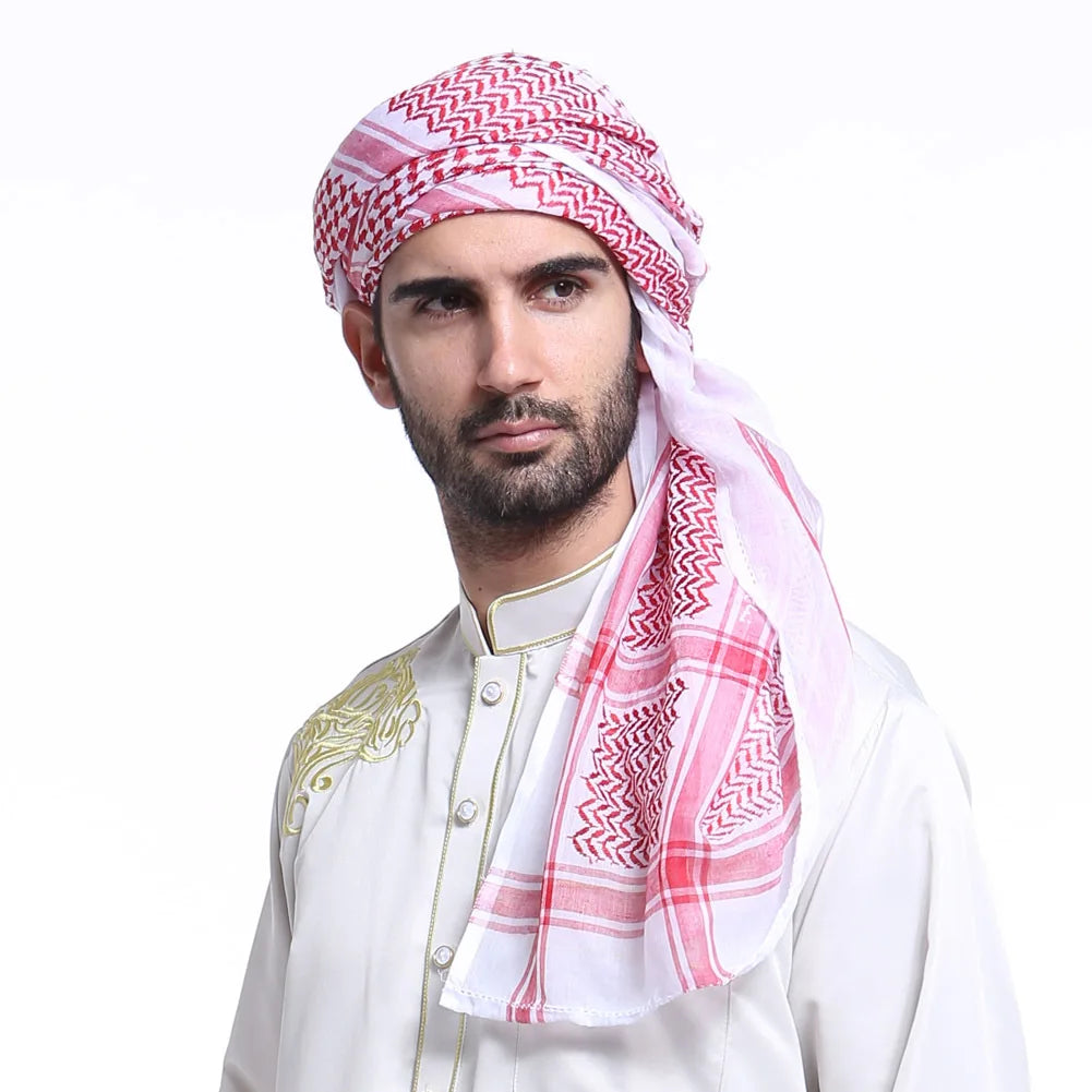 140cm*140cm Muslim Men Headscarf Hood Hijab Islamic Clothing Head Wrap for Saudi Arabian