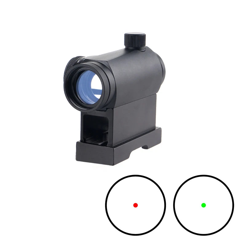 Focuhunter Optics 1X24mm Red Dot Sight Lens Scope QD Riser Mount Tactical Hunting Red Green Dot Sight Scope MegaBDM