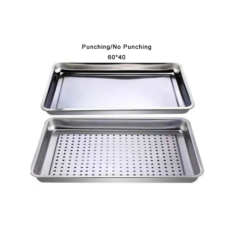 Wholesale Rectangle Shape Pizza Bread Pan Stainless Steel China Factory Commercial Baking Oven Trays Hotel Restaurant Supplies