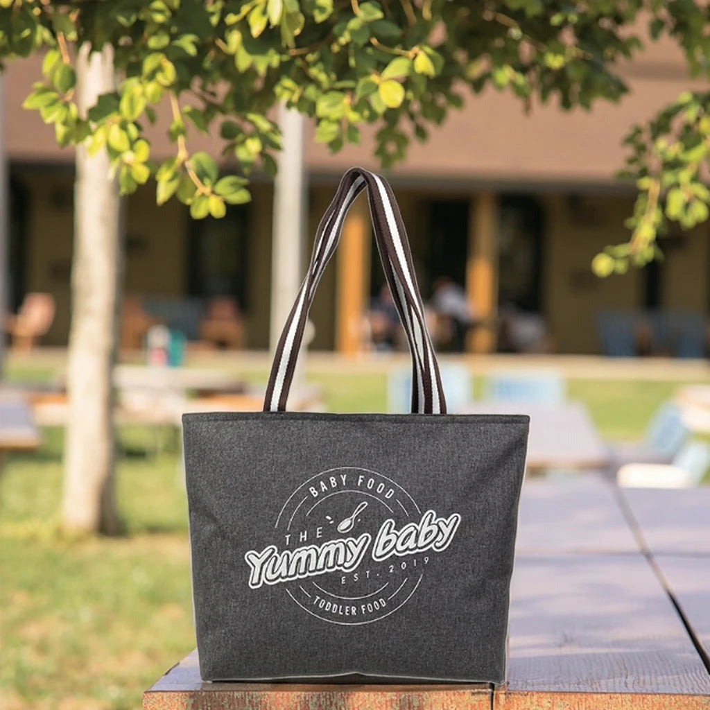 Personalized Custom Printing Logo Grey  Large Plain Blank  Custom Canvas Reusable Shopping Tote Bag
