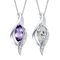 GP65 Trendy Diamond 925 Sterling Silver Evil Eyes Charm Pendant Purple CZ Zircon Waterdrop Shape  Necklaces Pendants for Women