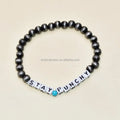 Personalized WILD HOWDAY Words Stretch Navajo Pearls Beads Bracelet Gifts for Western Theme Mom
