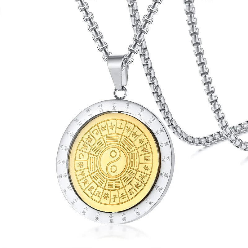 Religious Jewelry Hot Selling Totem 18K Pendant Stainless Steel Platinum Plated Spinning Necklace Engagement Gift Unisex